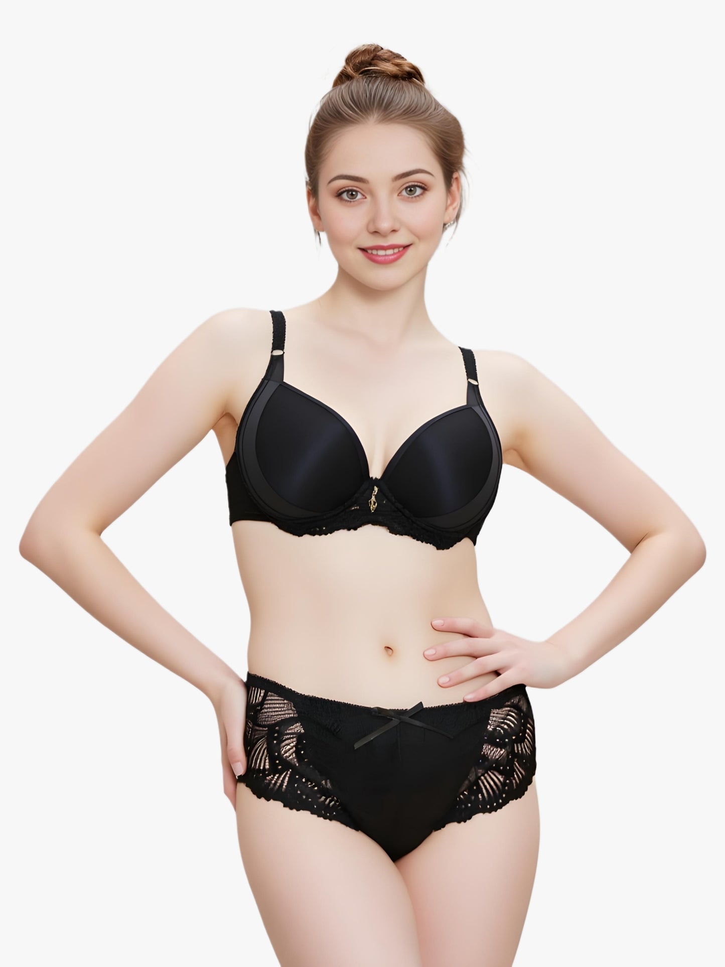 Black Luxury Push-Up Padded Bra & Panty Set – Ultimate Comfort & Lift